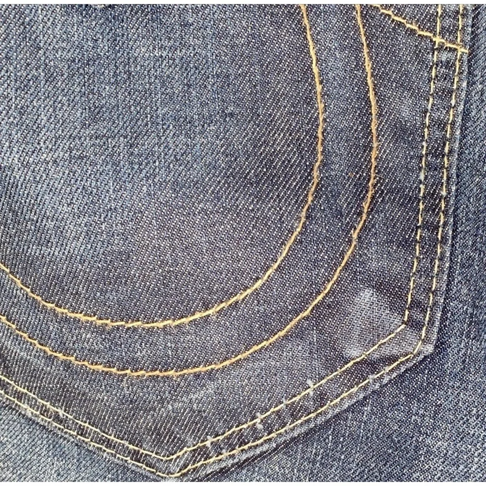 TRUE RELIGION BILLY BOOTCUT JEANS Mens 36x34 USA Made DARK Auburn Fine Stitching